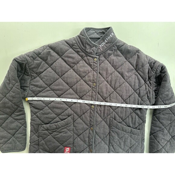 Peloton Cotton Blend Quilted Snap Front Jacket Shacket Heathered Gray - Large - Picture 5 of 8